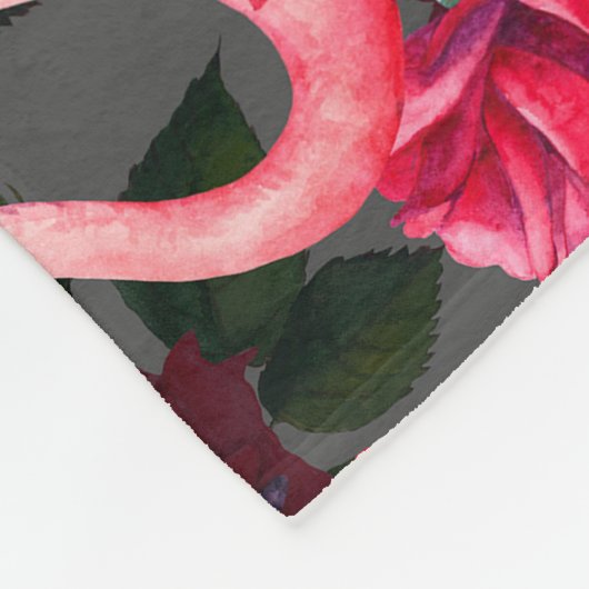 Bloemenschedel, flamingo naadloos patroon. fleece deken (Hoek)