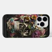 Bloemenschedel Goth Pagan Monogram Beginletters iPhone Hoesje (Achterkant horizontaal)