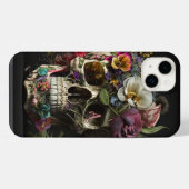 Bloemenschedel Goth Pagan Monogram iPhone Hoesje (Achterkant horizontaal)