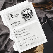 Bloemenschedel Gotische Halloween Bruiloft RSVP Ka Kaartje