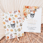 Bloemenschedel Halloween Baby Shower Kaart