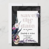 Bloemenschedel Halloween Bewaar de Datum Save The Date (Voorkant)