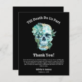 Bloemenschedel Halloween bruiloft bedankkaart (Voorkant / Achterkant)