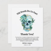 Bloemenschedel Halloween bruiloft bedankkaart (Voorkant / Achterkant)