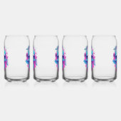 Bloemenschedel in Vaporwave-stijl Blikvorm Glas (Rechts)