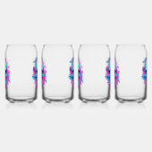 Bloemenschedel in Vaporwave-stijl Blikvorm Glas (Links)