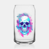 Bloemenschedel in Vaporwave-stijl Blikvorm Glas (Achterkant)