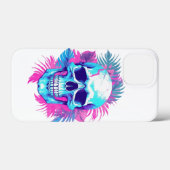 Bloemenschedel in Vaporwave-stijl Case-Mate iPhone Case (Achterkant (horizontaal))