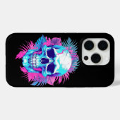 Bloemenschedel in Vaporwave-stijl Case-Mate iPhone Case (Achterkant (horizontaal))
