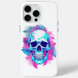 Bloemenschedel in Vaporwave-stijl iPhone 15 Pro Max Hoesje