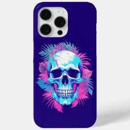 Bloemenschedel in Vaporwave-stijl iPhone 15 Pro Max Hoesje
