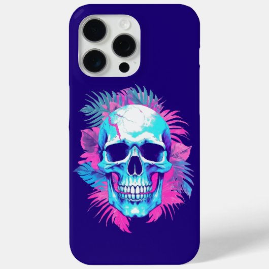 Bloemenschedel in Vaporwave-stijl Case-Mate iPhone Case (Achterkant)