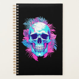 Bloemenschedel in Vaporwave-stijl Planner