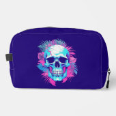 Bloemenschedel in Vaporwave-stijl Toilettasje (Voorkant)