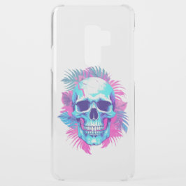 Bloemenschedel in Vaporwave-stijl Uncommon Samsung Galaxy S9 Plus Hoesje