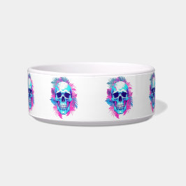Bloemenschedel in Vaporwave-stijl Voerbakje