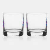 Bloemenschedel in Vaporwave-stijl Whisky Glas (Links)