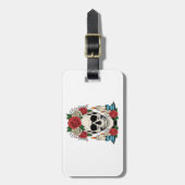 Bloemenschedel met kaarsen Halloween Bagagelabel (Voorkant verticaal)