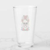 Bloemenschedel met kaarsen Halloween Glas (Achterkant)