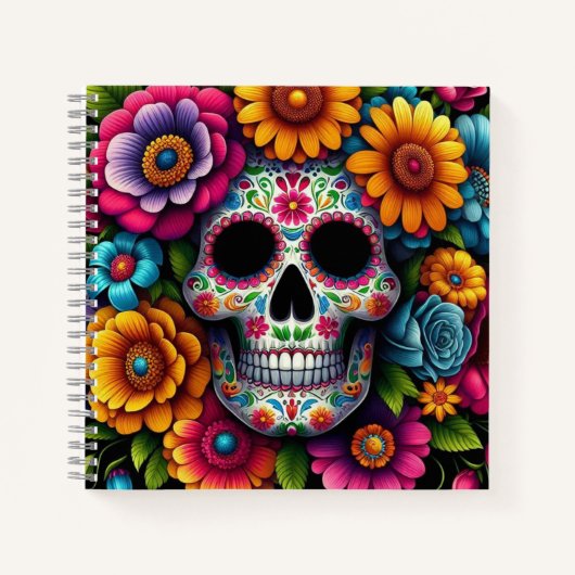 Bloemenschedel notitieboek! notitieboek (Voorkant)