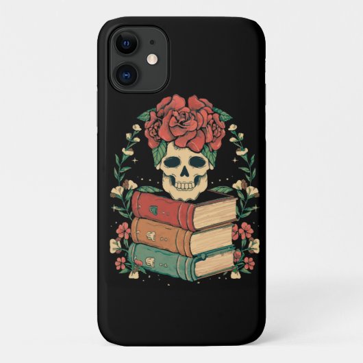 Bloemenschedel op je Boeken Case-Mate iPhone Case (Achterkant)