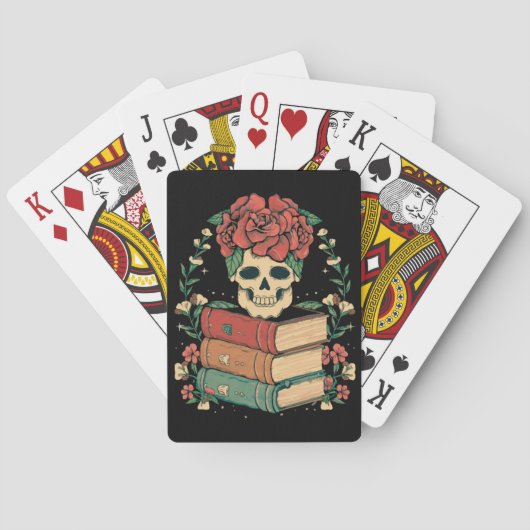 Bloemenschedel op je boeken pokerkaarten (Achterkant)