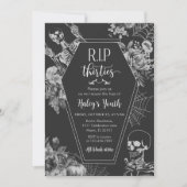 Bloemenschedel RIP Dertiger 40ste verjaardag Kaart (Voorkant)