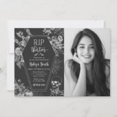 Bloemenschedel RIP Dertiger jaren 40e verjaardagsf Kaart (Voorkant)