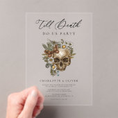  Bloemenschedel & Vlinder Gotische Bruiloft Acryl Uitnodigingen (Insitu (Draagbaar))