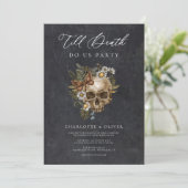  Bloemenschedel & Vlinder Gotische Bruiloft Kaart (Staand voorkant)