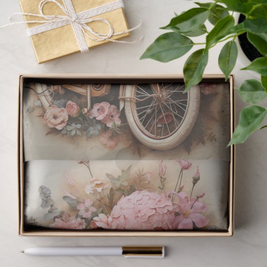 Bloemenschedel Waterverf Decoupage Tissuepapier (Geschenk)