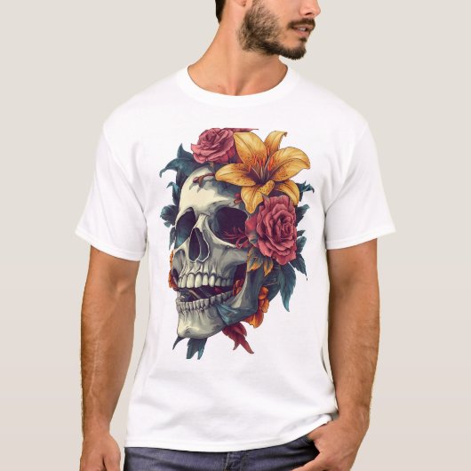 Bloemenschedelbloei T-shirt (Voorkant)