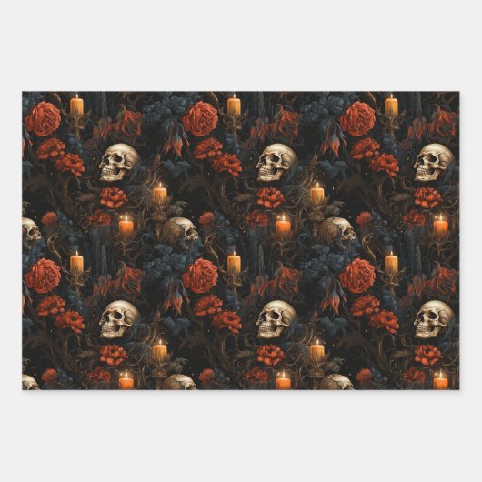 Bloemenschedels collectie inpakpapier (Voorkant)