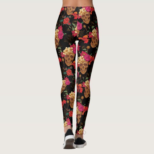 Bloemenschedels leggings (Achterkant)