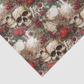 Bloemenschedels Rode rozen Gotisch Tissuepapier (Detail)