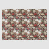 Bloemenschedels Rode rozen Gotisch Tissuepapier (Voorkant)