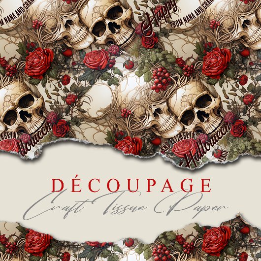 Bloemenschedels Rode Rozen Gotische Bruiloft Hallo Tissuepapier