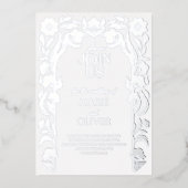 Bloemenscherm | Moderne Deco Folie Uitnodiging (Voorkant)