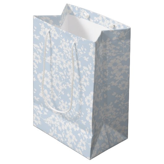 Bloemenscherm - Poederblauw Medium Cadeauzakje (Voorkant Gekanteld)