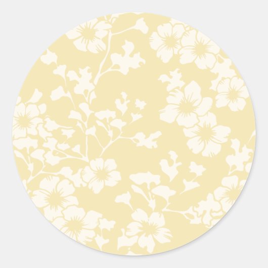 Bloemenscherm - Roombotercrème Ronde Sticker (Voorkant)