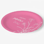 Bloemenschets Gelukkige Moederdag Papieren Bordje (Gekanteld)