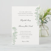 Bloemenschets Lijst Lily Valley Formal Wedding Kaart (Staand voorkant)