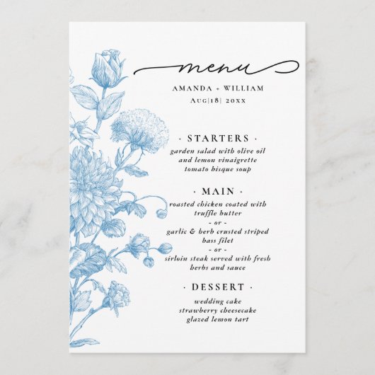 Bloemenschets Menu (Voorkant)