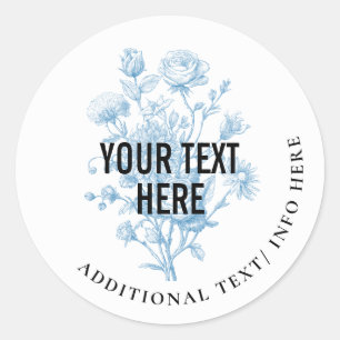 Bloemenschets Ronde Sticker