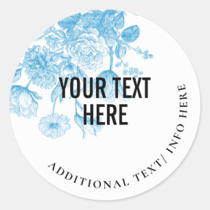 Bloemenschets Ronde Sticker