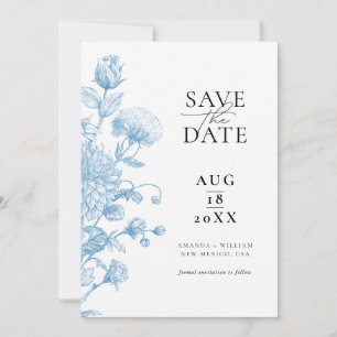 Bloemenschets Save The Date Kaart