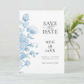 Bloemenschets Save The Date Kaart (Staand voorkant)
