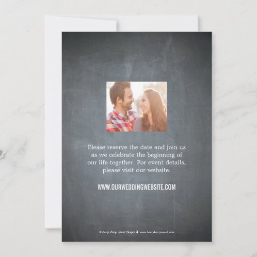 Bloemenschets Save The Date - Schoolbord (Achterkant)