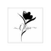 Bloemenschets Waterverf gepersonaliseerde rubberen Rubberstempel (Afrduk)