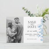 Bloemenschetsel Save the Date Kaart (Staand voorkant)